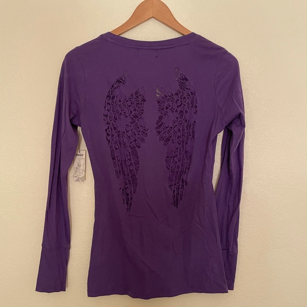 👼 PacSun purple angel wing cut long sleeve top/tee